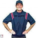 Smitty Traditional Half-Zip Short Sleeve Umpire Jacket - Navy and Red