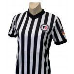 Iowa Girls (IGHSAU) 1" Stripe Body Flex Women's V-Neck Referee Shirt with Side Panels