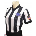 Georgia (GHSA) 2" Stripe Body Flex Women's V-Neck Basketball Referee Shirt
