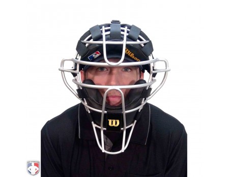 Wilson MLB Silver Dyna-Lite Aluminum Umpire Mask with Black Wrap Around ...