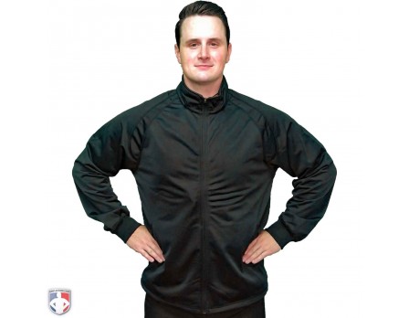 BK-232 Smitty Track Style Basketball / Wrestling Referee Jacket - Black Worn Front View