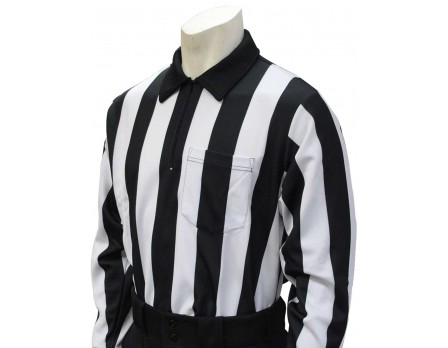 FB118 Smitty 2" Stripe Heavyweight Interlock Long Sleeve Football Referee Shirt
