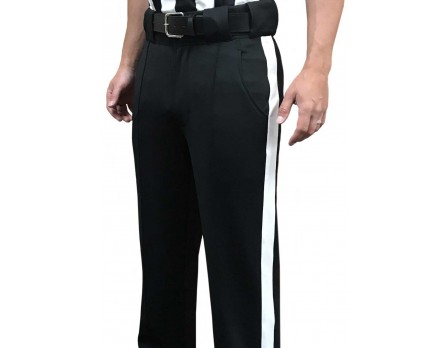 S184 Smitty Performance Poly Spandex Tapered Fit Black Football Referee Pants