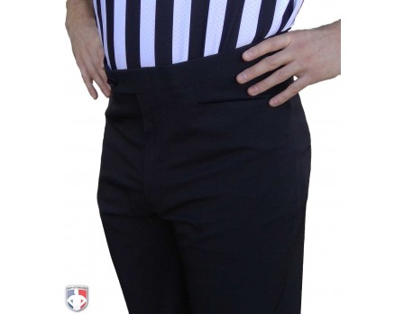 S290 Smitty NBA Style 4-Way Stretch Flat Front Premium Referee Pants - Tapered Fit with Western-Cut Pockets