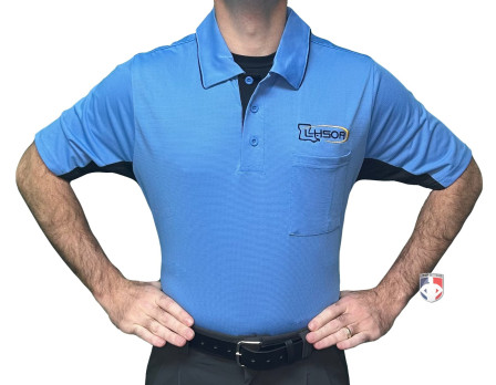 Louisiana (LHSOA) Short Sleeve Umpire Shirt - Sky Blue with Black