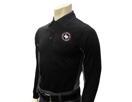 NJCAA-XIV-315-BK NJCAA Region IXV Long Sleeve Umpire Shirt - Black with Charcoal Grey