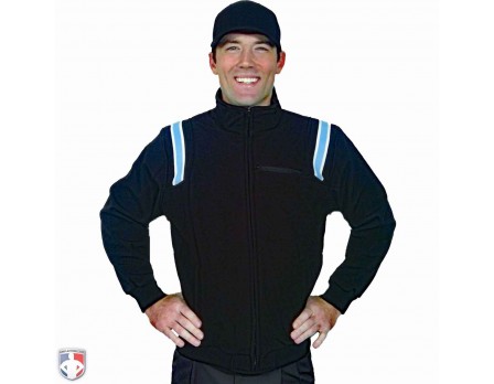 S330-BK/PB Smitty Major League Style Fleece Lined Umpire Jacket - Black and Polo Blue Front View