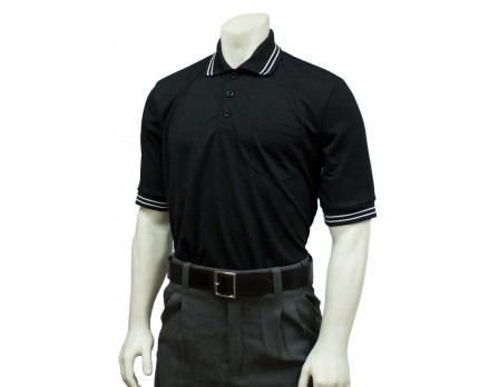 U126-BK Smitty Pro Knit Umpire Shirt - Black Front View