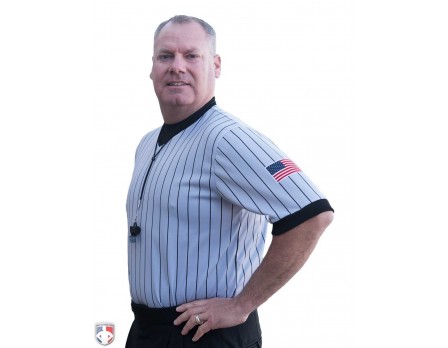 USA205 Smitty Dye Sublimated Grey V-Neck Referee Shirt with Black Pinstripes and USA FLAG USA205 Smitty Dye Sublimated Grey V-Neck Referee Shirt with Black Pinstripes and USA FLAG