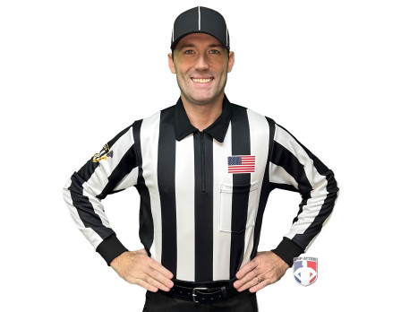 Louisiana Lacrosse (LLOA) 2 1/4" Stripe Long Sleeve Referee Shirt