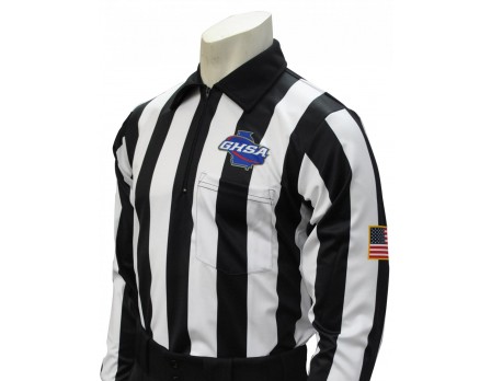 Georgia (GHSA) 2" Stripe Long Sleeve Football Referee Shirt
