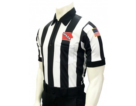 USA137IA Iowa (IHSAA) 2 1/4" Stripe Short Sleeve Football Referee Shirt