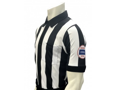 Kansas (KSHSAA) 2 1/4" Stripe Short Sleeve Football Referee Shirt