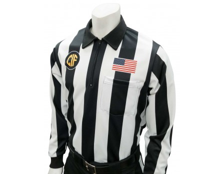 USA138CA California (CIF) 2 1/4" Stripe Long Sleeve Football Referee Shirt - No Black Side Panel