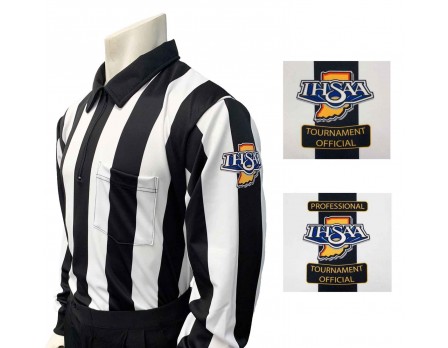 USA138IN Indiana (IHSAA) 2 1/4" Stripe Long Sleeve Football Referee Shirt