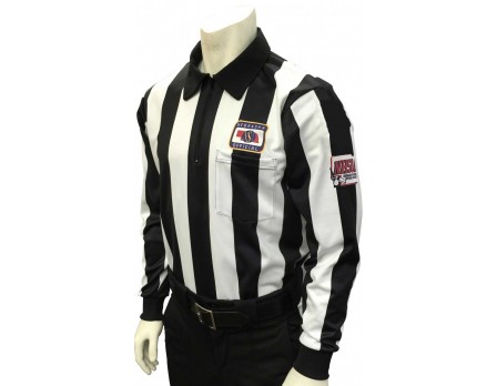 Nebraska (NSAA) 2 1/4" Stripe Foul Weather Football Referee Shirt with NHSOA Logo
