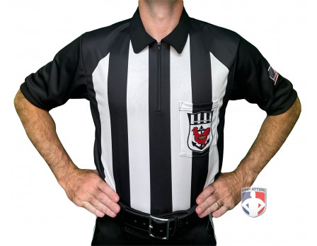 Rhode Island Football Officials Association (RIFOA) 2 1/4" Stripe Body Flex Short Sleeve Football Referee Shirt - Alternate Logo