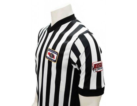 Nebraska (NSAA-NHSOA) Men's 1" Side Panel V-Neck Referee Shirt