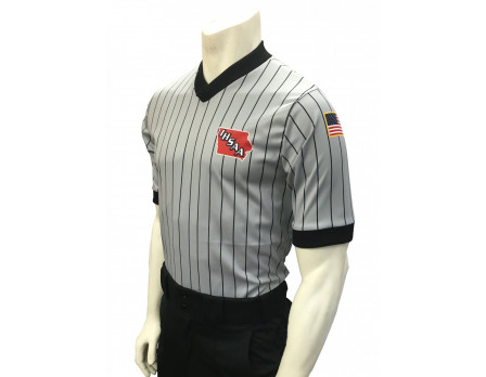 IHSAA Iowa High School Athletic Association Grey V-Neck Referee Shirt
