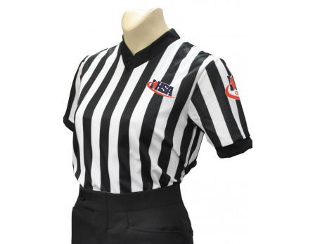 Illinois (IHSA) 1" Stripe Body Flex Women's V-Neck Referee Shirt