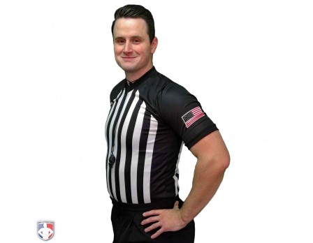 USA216 Smitty Performance Mesh NCAA Basketball Referee Shirt Front Angled View