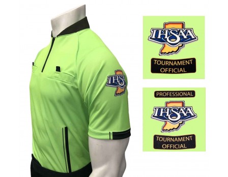 USA900IN-FG Indiana (IHSAA) Short Sleeve Soccer Referee Shirt - Florescent Green