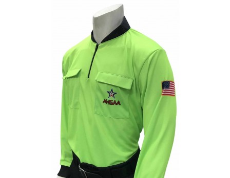 USA901FG Alabama (AHSAA) Long Sleeve Soccer Referee Shirt - Fluorescent Green