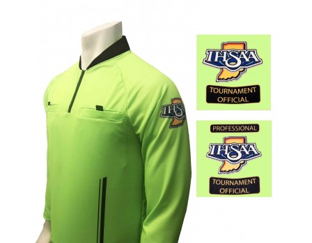 USA901IN-FG Indiana (IHSAA) Long Sleeve Soccer Referee Shirt - Florescent Green