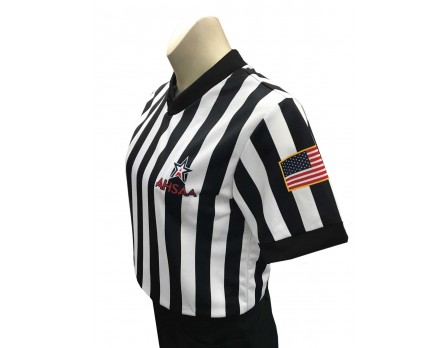 USA211AL Alabama (AHSAA) 1" Stripe V-Neck Women's Referee Shirt