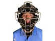 DFM-BL-SV Diamond Silver Big League Aluminum Umpire Mask with Leather Worn Front View