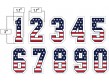 N3-SUB-SNS USA Stars and Stripes Precision-Cut Numbers