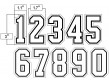 N3-SUB-WBW 3" Precision Cut Numbers White on Black on White