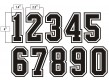N4-SUB-BWB 4" Precision-Cut Black on White on Black Numbers