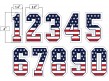 N4-SUB-SNS USA Stars and Stripes Precision-Cut Numbers