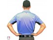 S314-SB Smitty V2 Major League Replica Umpire Shirt - Sky Blue with Black Worn Back View