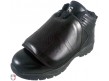 SM-PLATE Smitty All-Black Mid-Cut Umpire Plate Shoes Front Outside Angled View