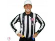 USA118X Smitty 2" Stripe Heavyweight Interlock Long Sleeve Football Referee Shirt with Position Placket Worn Front View