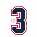 3" Navy on White on Red Tackle Twill Number