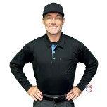 Smitty V3 Major League Replica Long Sleeve Umpire Shirt - Black with Sky Blue