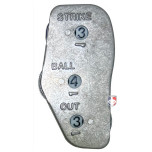 Markwort 3-Dial Brushed Steel Umpire Indicator - 4/3/3 Count