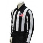 Smitty 2 1/4" Stripe Long Sleeve Football Referee Shirt with CHEST USA FLAG