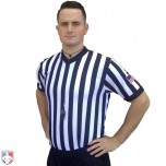 Smitty 1" Stripe Body Flex V-Neck Referee Shirt with USA Flag