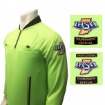Indiana (IHSAA) Long Sleeve Soccer Referee Shirt - Florescent Green