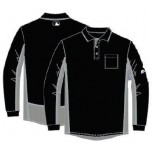 Majestic MLB Long Sleeve Umpire Shirt - Black with Charcoal Grey
