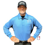 Game Time Officials (GTO) Long Sleeve Major League V2 Replica Baseball Umpire Shirt - Sky Blue with Black
