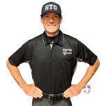 Game Time Officials (GTO) Short Sleeve Major League V2 Replica Baseball Umpire Shirt - Black with Charcoal Grey