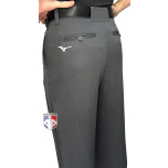 Mizuno Charcoal Grey Flat Front Umpire Base Pants with Expander Waistband