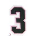 3" Black on Pink on White Precision-Cut Number