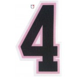4" Black on Pink on White Precision-Cut Number