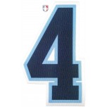 4" Navy on Powder Blue on White Precision-Cut Number